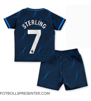 Chelsea Raheem Sterling #7 Bortatröja Barn 2023-24 Kortärmad (+ korta byxor)